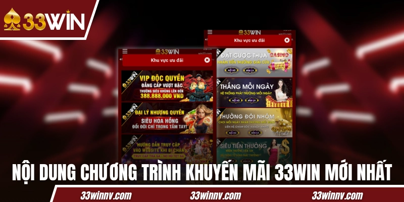 Nội dung chương trình khuyến mãi 33WIN mới nhất