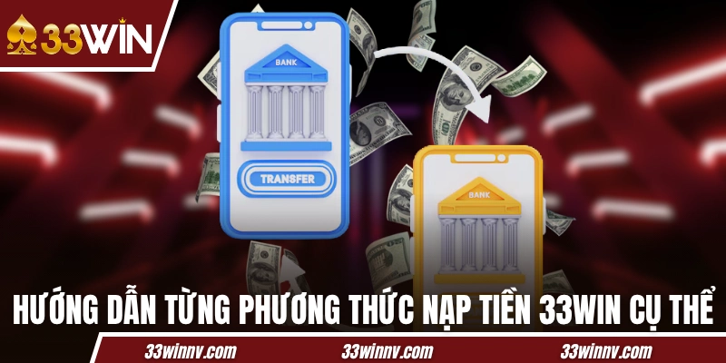 Hướng dẫn từng phương thức nạp tiền 33WIN cụ thể